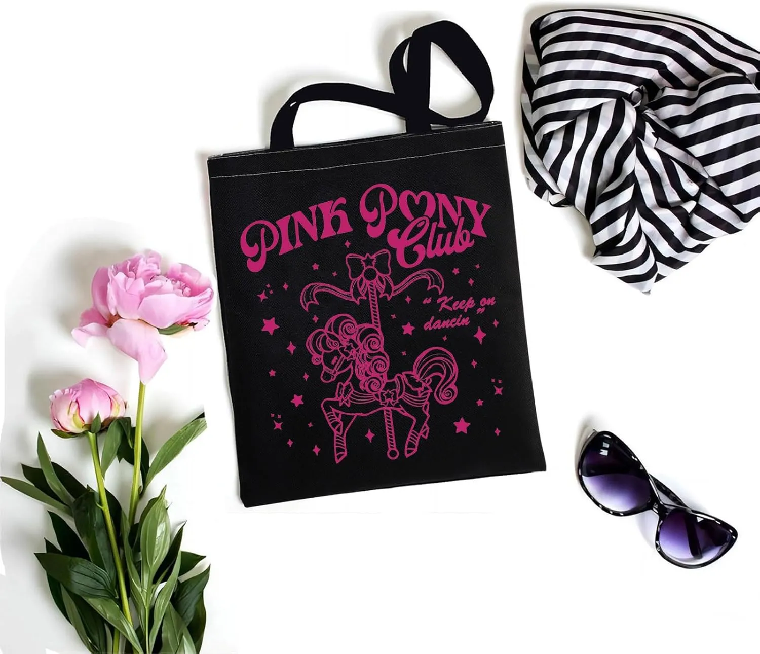 TOBGBE Singer Music Lover Gift Midwest Princess Pink P Club Shopping Bag Singer Fan Lyrics Music Concert Merch