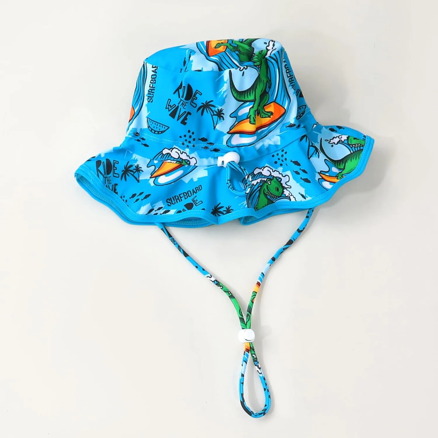 Toddler Baby Boy Swimwear Long Sleeve Rashguard Swimsuit with Sun Hat Cartoon Animal Bathing Suit