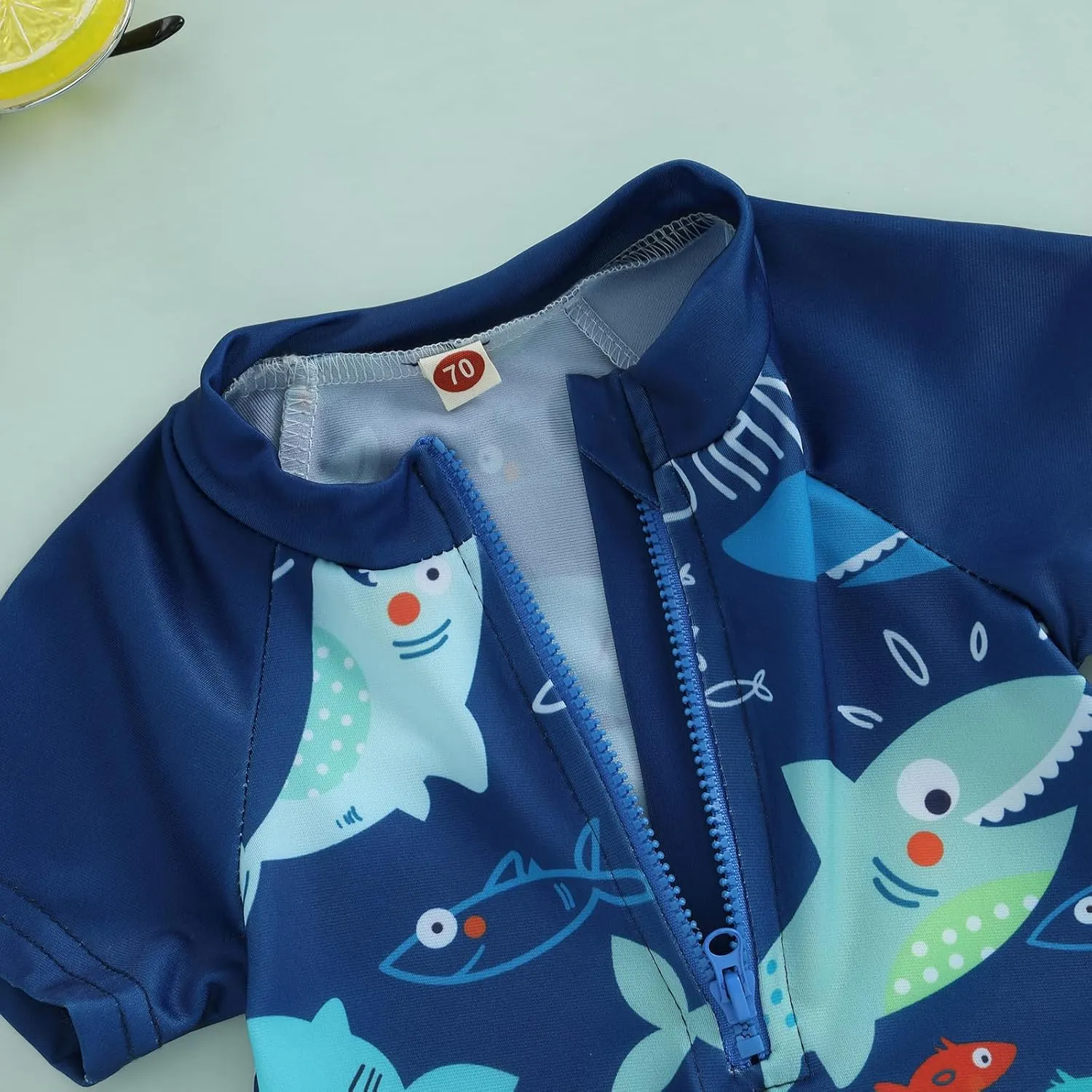 Toddler Infant Baby Boy 4th of July Swimsuit Newborn Rash Guard Boys Girls One Piece Zipper Bathing Suit Swimwear with Hat