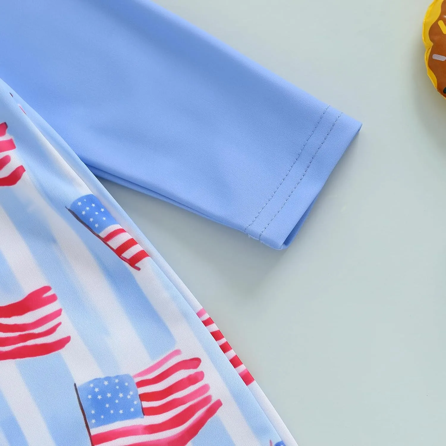 Toddler Infant Baby Boy 4th of July Swimsuit Newborn Rash Guard Boys Girls One Piece Zipper Bathing Suit Swimwear with Hat