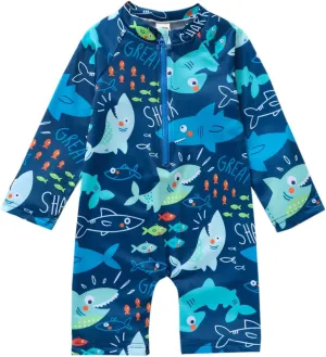 Toddler Infant Baby Boy 4th of July Swimsuit Newborn Rash Guard Boys Girls One Piece Zipper Bathing Suit Swimwear with Hat