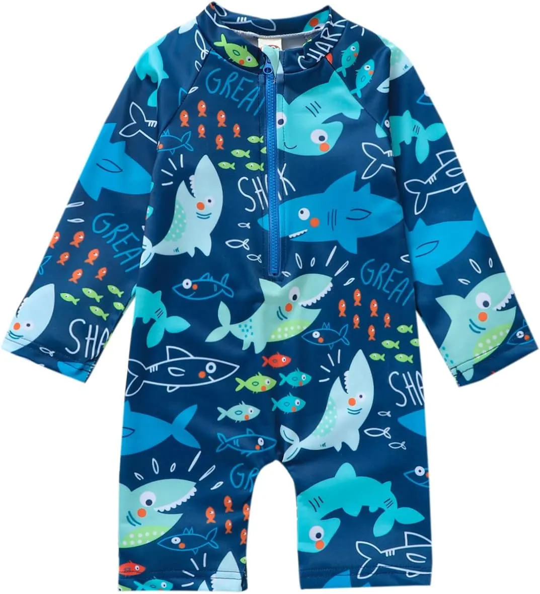 Toddler Infant Baby Boy 4th of July Swimsuit Newborn Rash Guard Boys Girls One Piece Zipper Bathing Suit Swimwear with Hat