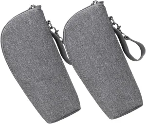 TOYANDONA 2pcs Insulated Bottle Bag Portable Travel Milk Holder for Food Storage Keeps Milk Warm Cold for Outdoor Use Grey Color
