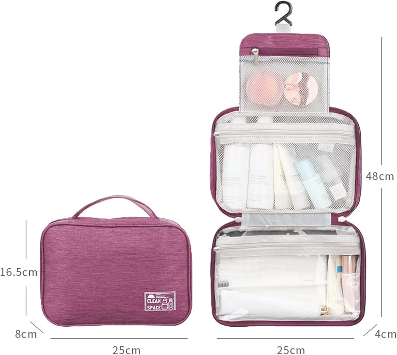 Travel Makeup Bag 10x6.6 Inch Water Resistant Extra Large Makeup Bag Cosmetic Pouch with Handle Toiletry Bag Shampoo,toiletries Full-Size Container Accessories Case for Women Girlfriend Gifts