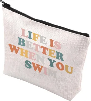 VAMSII Swim Makeup Bag Swimming Lover Gift Swim Team Gift Swimming Teach Instructor Mom Gift (you Swim)