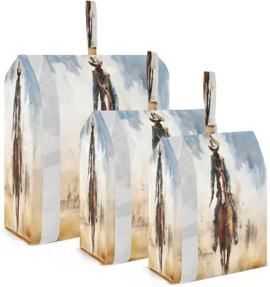 Vintage Desert Cowboys Packing Cubes for Travel 3 Set Compression Bags Luggage Accessories for Travel Essentials