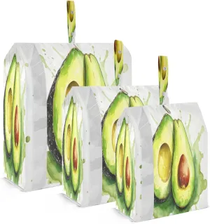 Watercolor Avocados Packing Cubes for Travel 3 Set Packing Cubes Compression Luggage Accessories for Organization