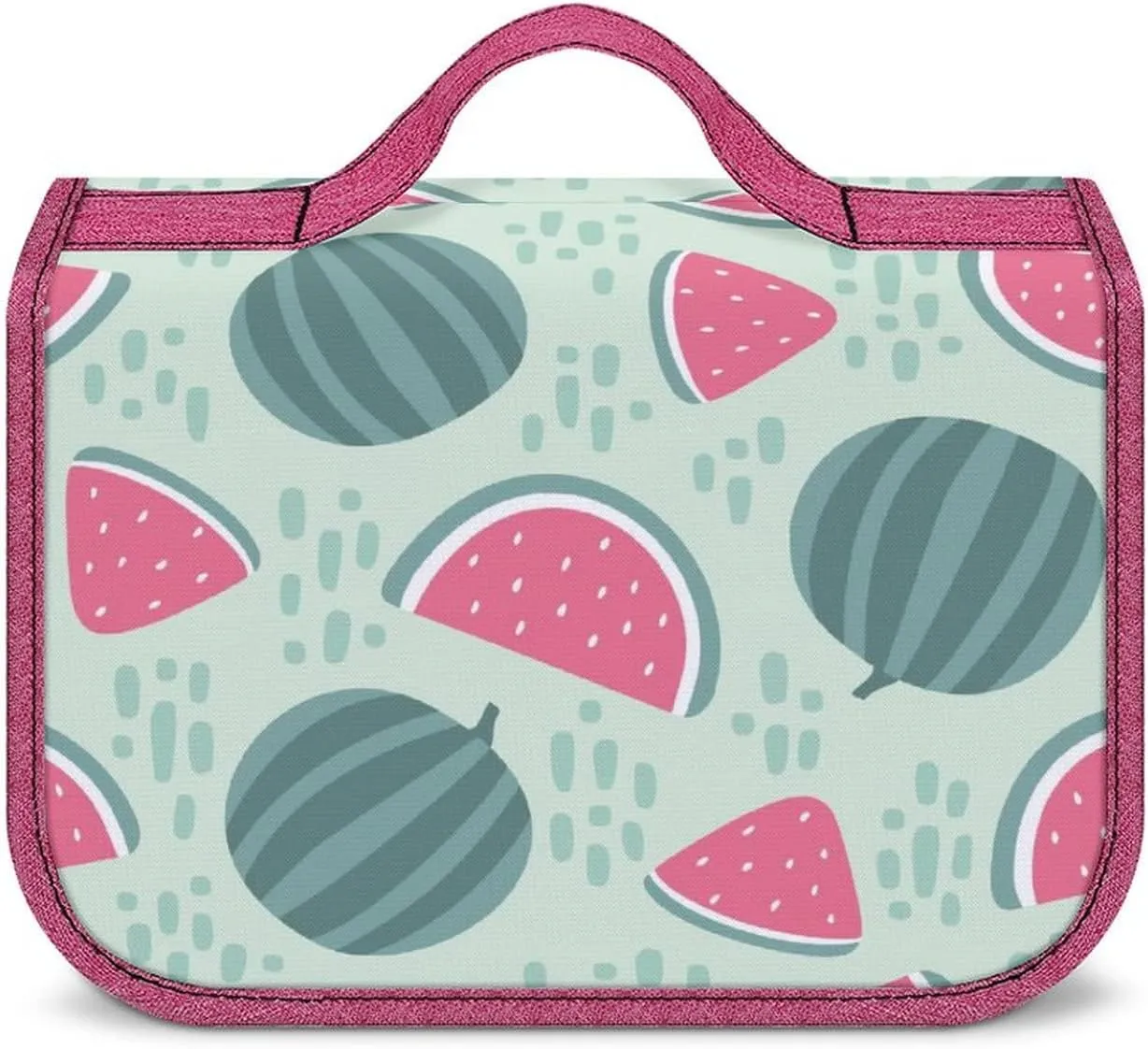 Watermelon with Stains Toiletry Bag with Hanging Hook Large Cosmetic Bags Detachable Makeup Pouch Bathroom Accessories