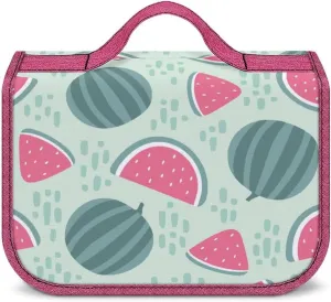 Watermelon with Stains Toiletry Bag with Hanging Hook Large Cosmetic Bags Detachable Makeup Pouch Bathroom Accessories