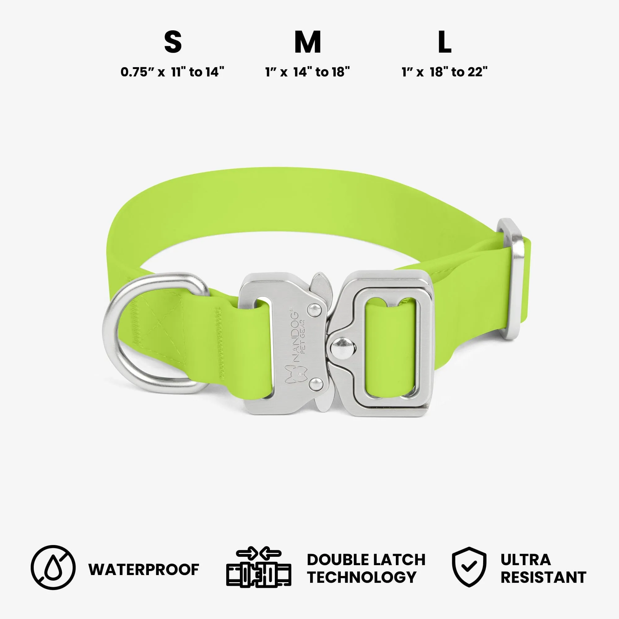 Waterproof Poly-Flex Sport Dog Collar - Neon Green