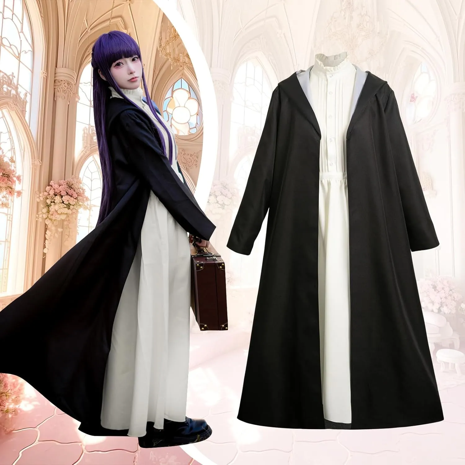 Witch Costume Adult Elf Cosplay Outfit Coat Dress Accessories Women Magician Cloak Shirt Skirt Suits