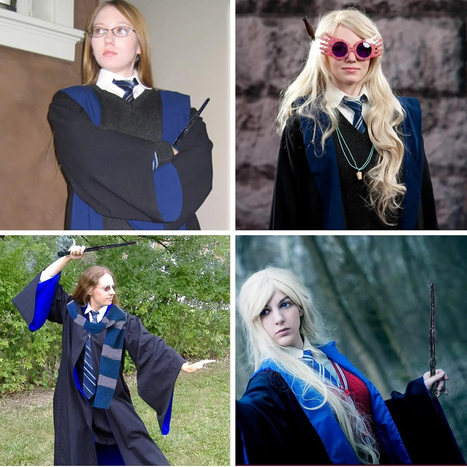 Wizard Costume Cosplay Set, Wizard Cloak Robe for Adults Teens, Wizarding Halloween Costume Accessories for Party