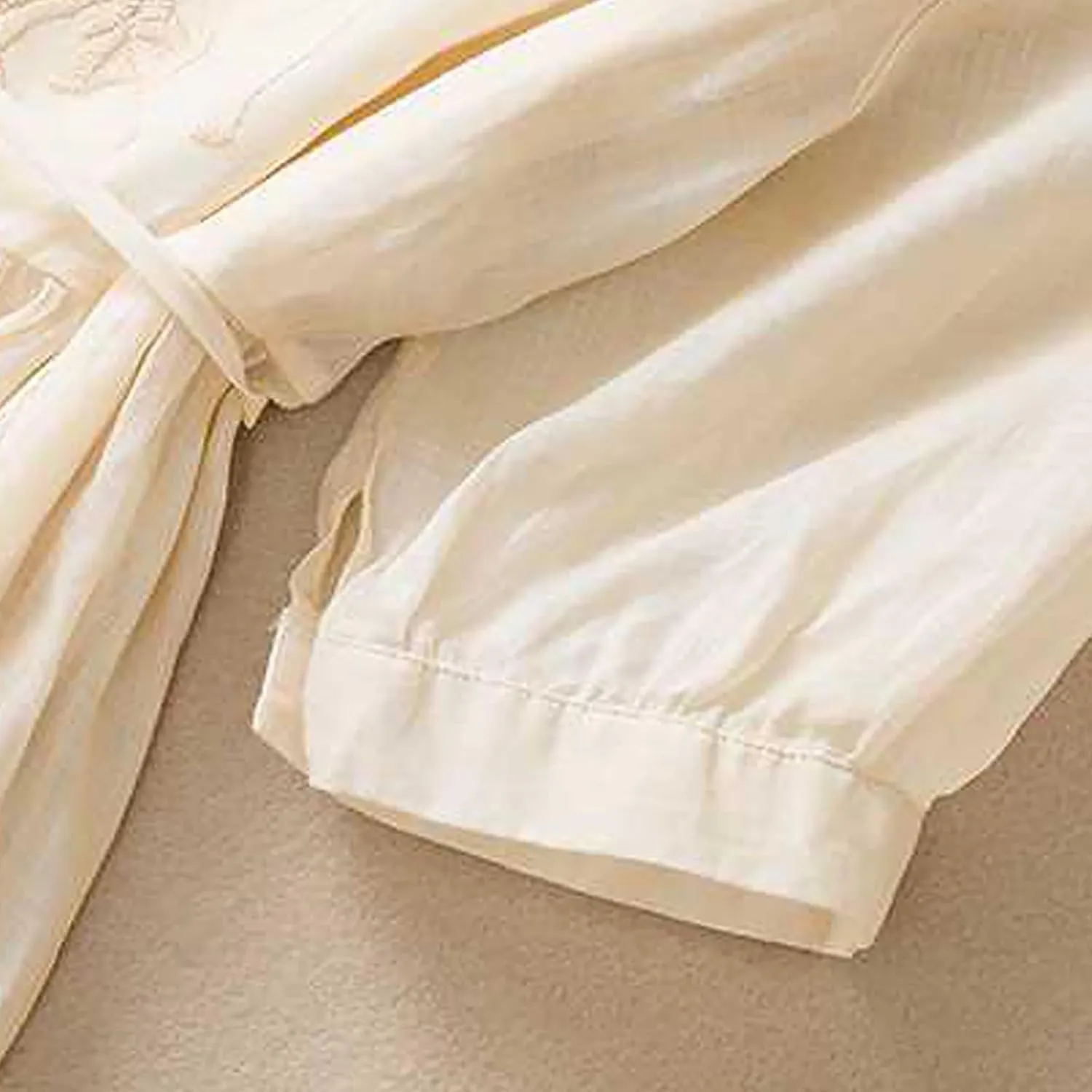 Women Embroidered Dress 3/4 Sleeve Summer Cotton Linen Dress Casual Plus Size Maxi Dress Trendy Summer Beach Clothes