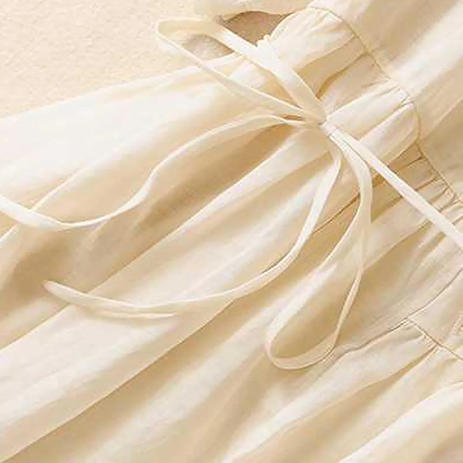 Women Embroidered Dress 3/4 Sleeve Summer Cotton Linen Dress Casual Plus Size Maxi Dress Trendy Summer Beach Clothes