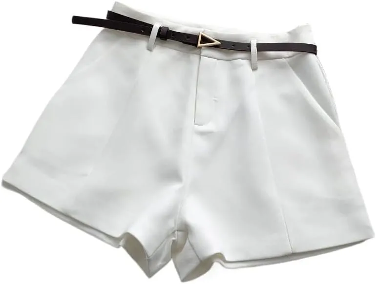 Women Office Lady Shorts Vintage High Waist Short Casual Trousers Summer