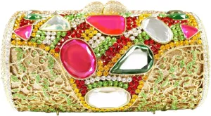 Women Rhinestone Fancy Purse Crystal Evening Bag with Removable Chain Clutch Purse for Homecoming Accessories Prom