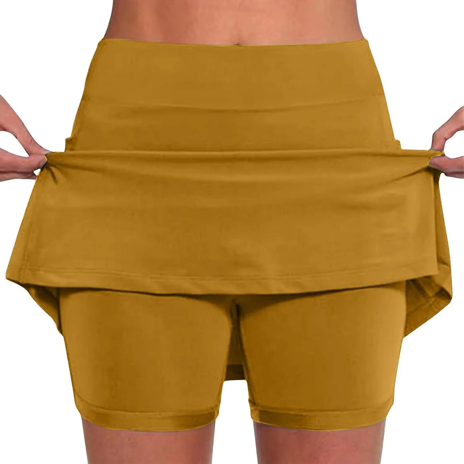 Womens High Waisted Skorts 2024 Plus Size Gym Athletic Workout Running Sports Skirt Shorts
