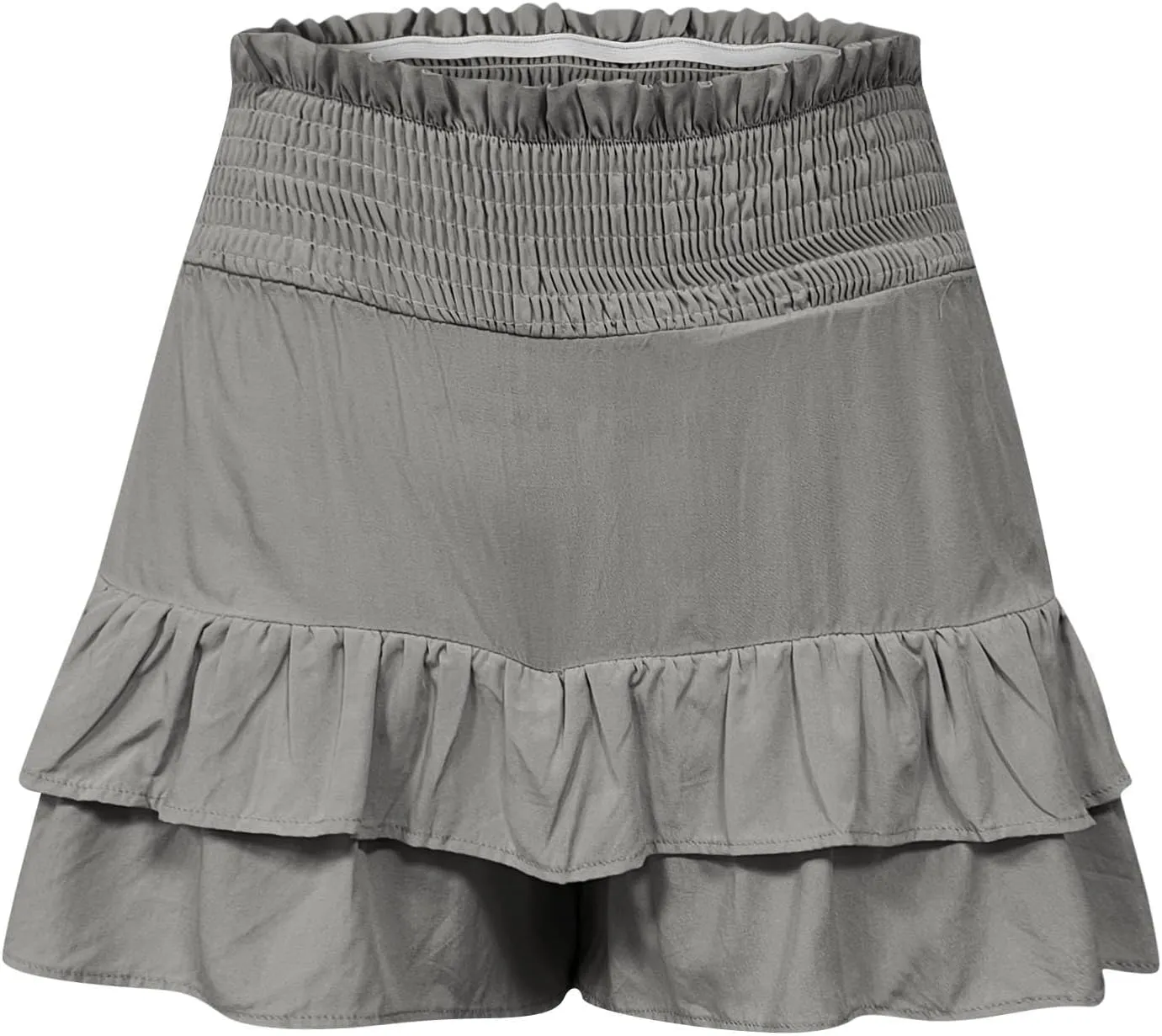Womens Summer Skorts Flowy Mini Skirts High Waist Ruffle Tiered Skorts Casual Boho Beach Skirts Built-in Shorts