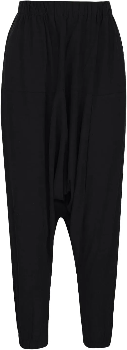 XUNRYAN Men's Linen Harem Palazzo Pants Lightweight Loose Fit Long Elastic Waist Casual Beach Yoga Trousers Cropped Joggers