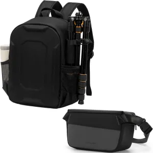 YaKuss Y19 M Hard Shell Camera Backpack, Y37 S Leather Coating Camera Sling Bag For Canon Nikon Sony SLR DSLR and Accessories