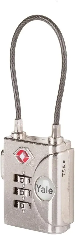 Yale TSA Approved Cable Luggage Locks with Combination for Travel, Backpack, Suitcase, and Accessories Steel