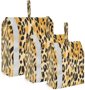 Yellow Leopard Packing Cubes for Travel 3 Set Compressible Packing Cubes Luggage Accessories for Travel Essentials
