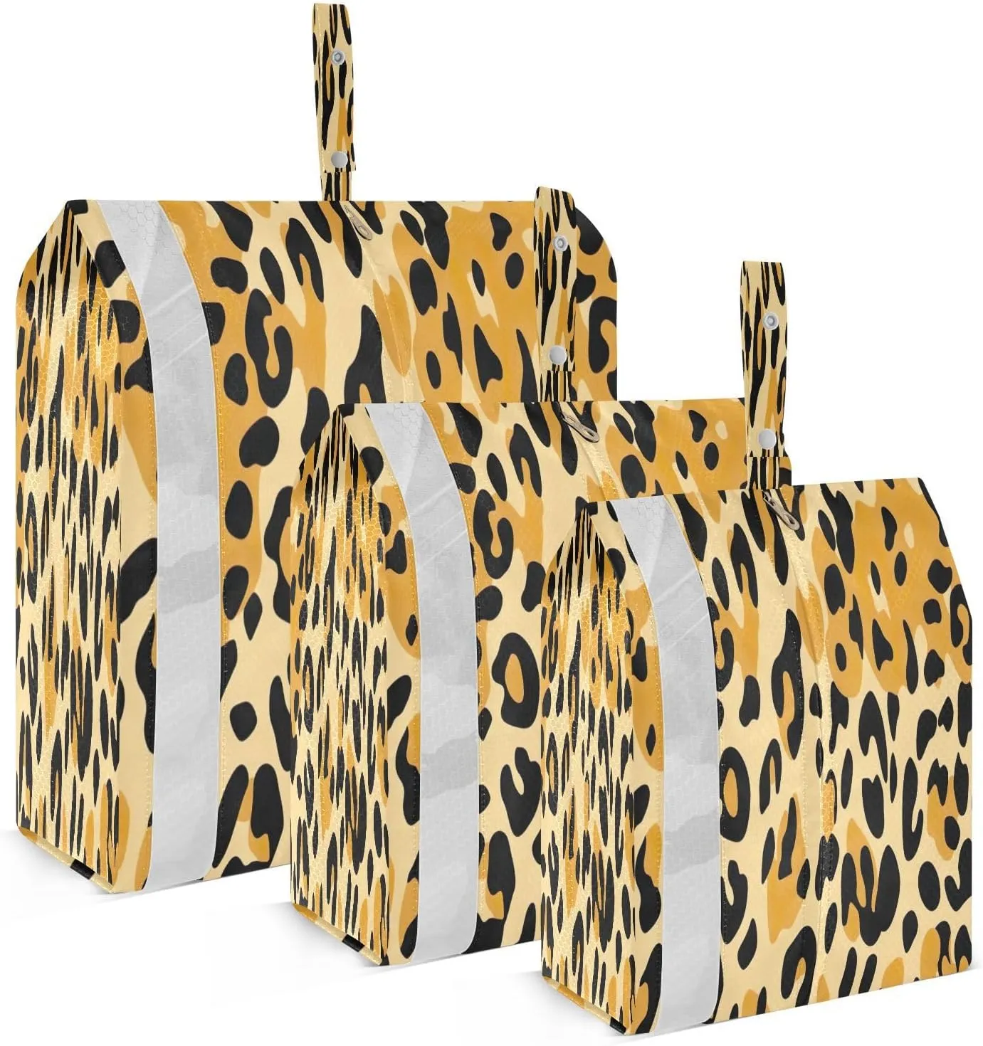 Yellow Leopard Packing Cubes for Travel 3 Set Compressible Packing Cubes Luggage Accessories for Travel Essentials