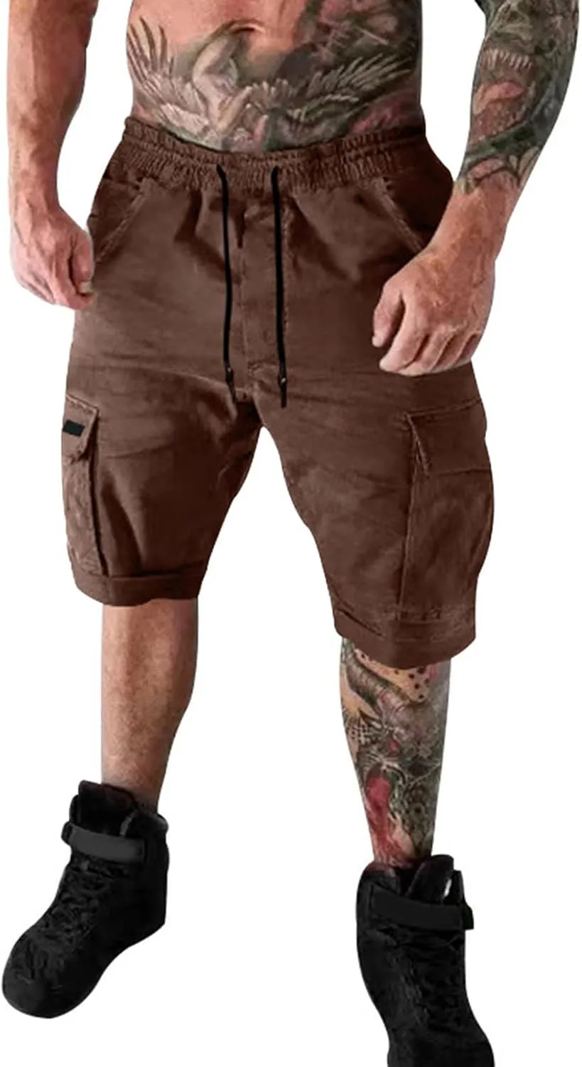 Ymosrh Men's Shorts Summer Casual Outdoors Patchwork Pockets Overalls Sport Tooling Shorts Pants for Men, S-5XL