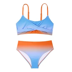 Zando Girls Swimsuit Two Piece Adjustable Strap Girls Bathing Suit Girls' Swimwear Solid Color Bikini Sets for Teens Girls