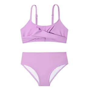 Zando Girls Swimsuit Two Piece Adjustable Strap Girls Bathing Suit Girls' Swimwear Solid Color Bikini Sets for Teens Girls