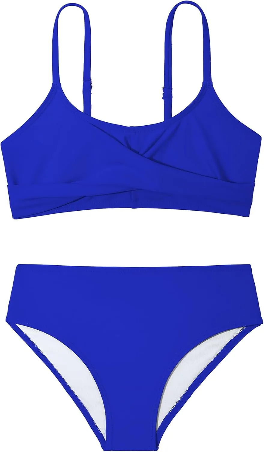 Zando Girls Swimsuit Two Piece Adjustable Strap Girls Bathing Suit Girls' Swimwear Solid Color Bikini Sets for Teens Girls