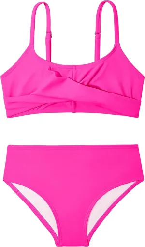 Zando Girls Swimsuit Two Piece Adjustable Strap Girls Bathing Suit Girls' Swimwear Solid Color Bikini Sets for Teens Girls