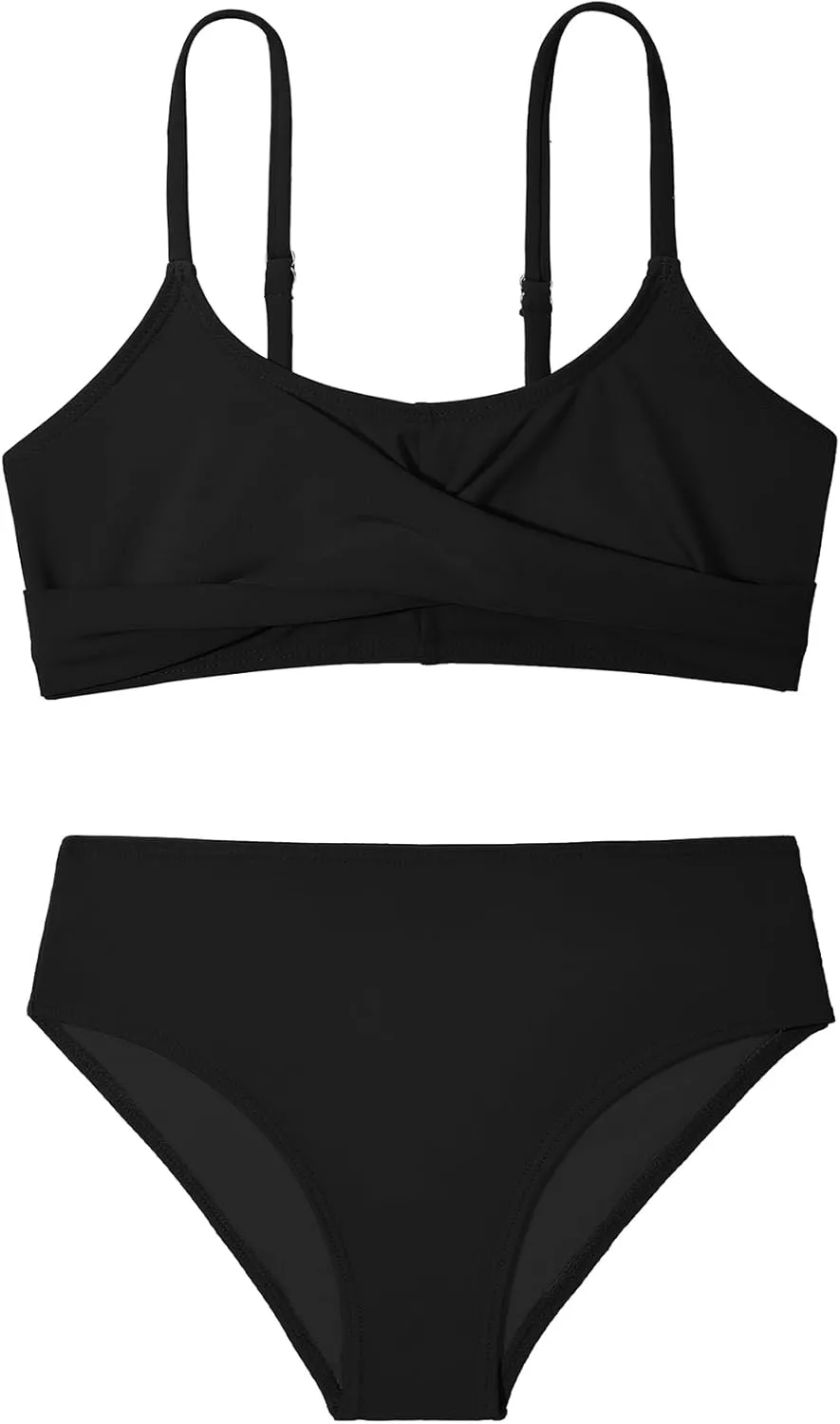 Zando Girls Swimsuit Two Piece Adjustable Strap Girls Bathing Suit Girls' Swimwear Solid Color Bikini Sets for Teens Girls