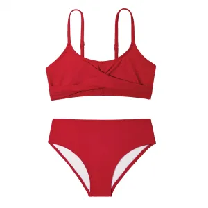 Zando Girls Swimsuit Two Piece Adjustable Strap Girls Bathing Suit Girls' Swimwear Solid Color Bikini Sets for Teens Girls