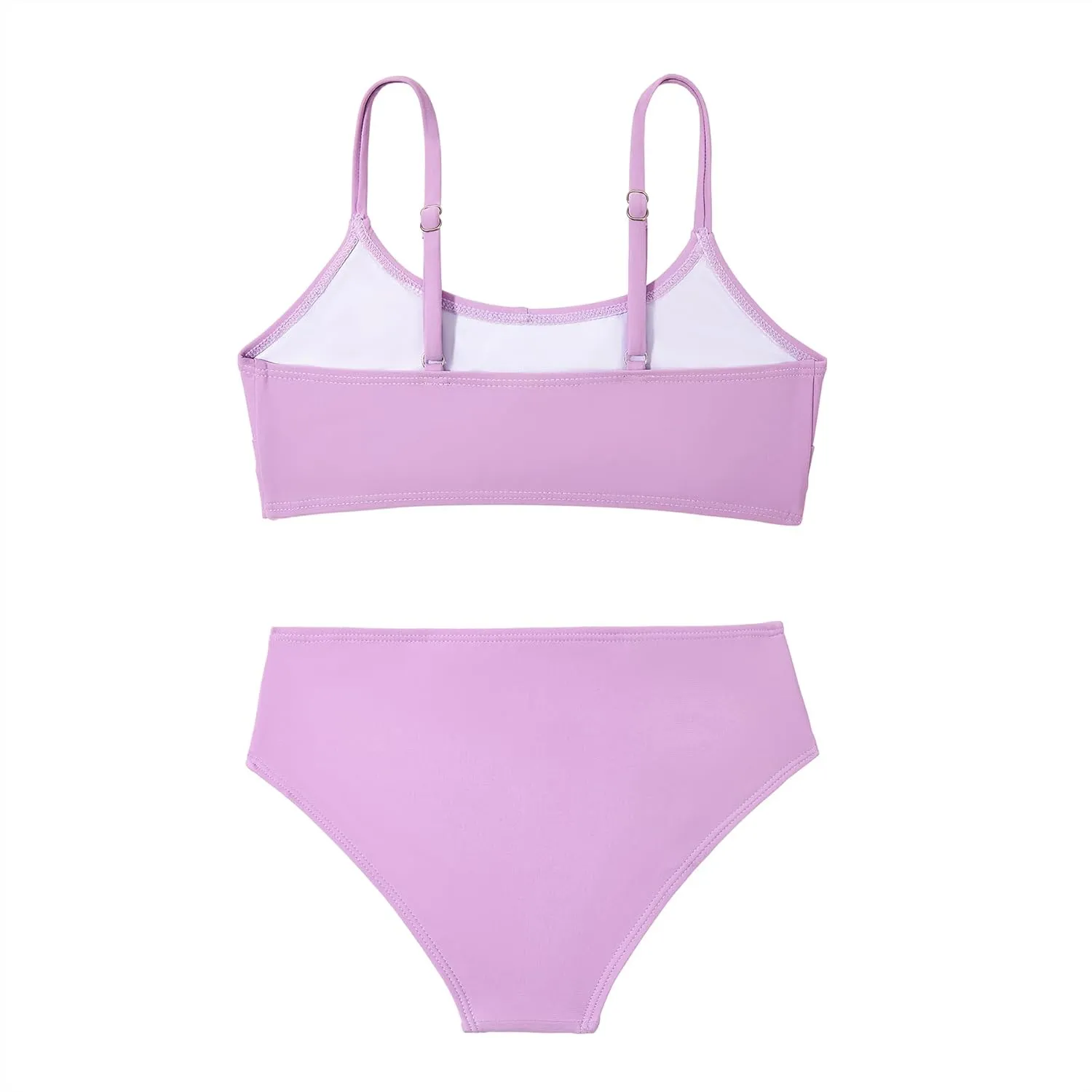Zando Girls Swimsuit Two Piece Adjustable Strap Girls Bathing Suit Girls' Swimwear Solid Color Bikini Sets for Teens Girls