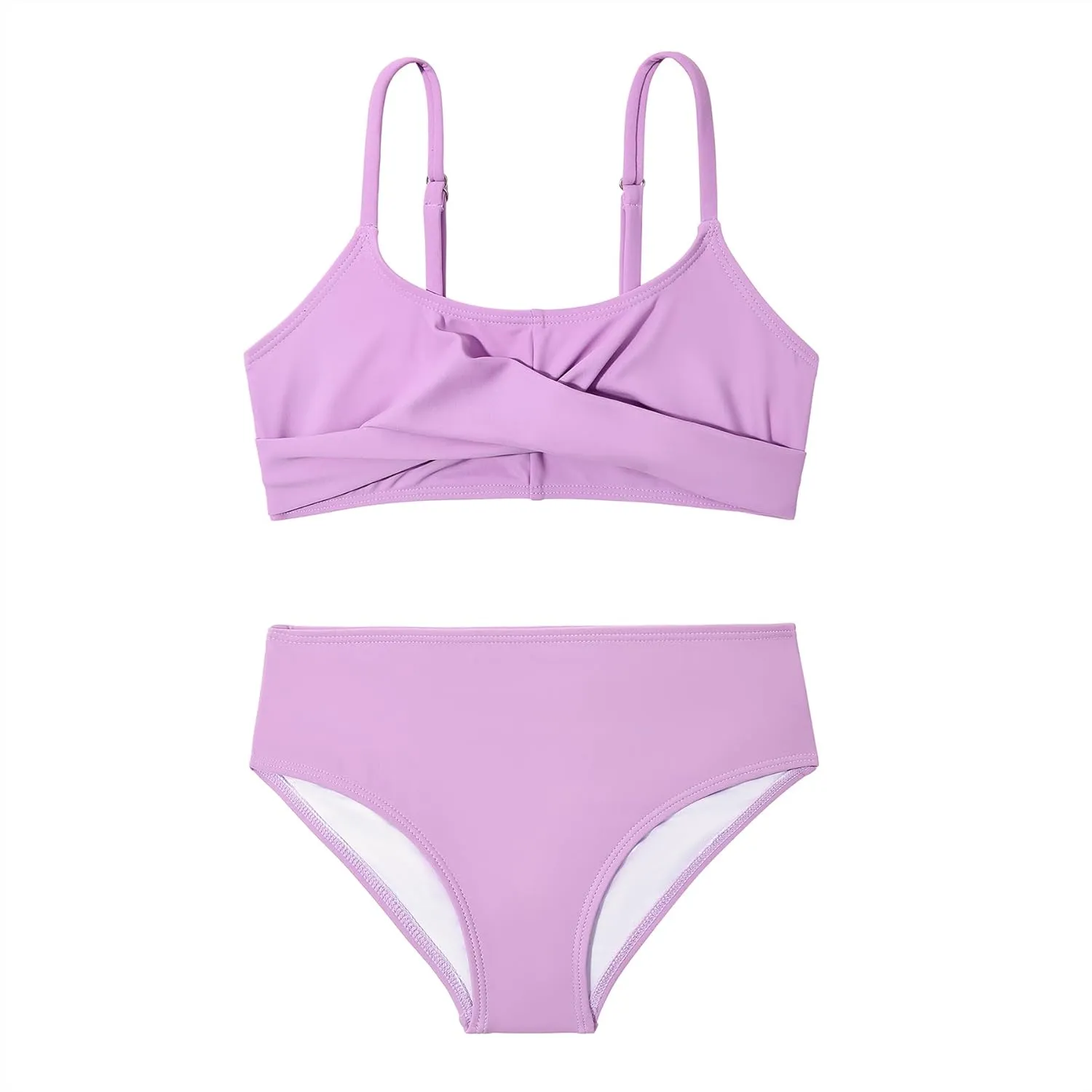 Zando Girls Swimsuit Two Piece Adjustable Strap Girls Bathing Suit Girls' Swimwear Solid Color Bikini Sets for Teens Girls