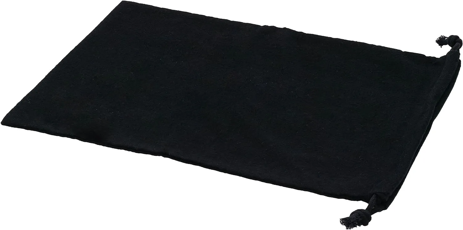 ZENPAC Shoe Bags for Storage, Black Duster Flannel Drawstring Pouch, Washable Breathable Cotton Fabric Cloth for Boots, Travel, Luggage, 12x17 2 Pack